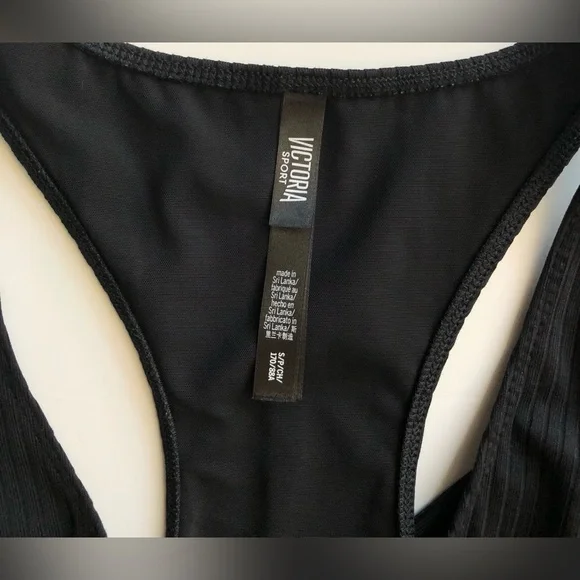 Victoria Secret Sport Dress Women’s S Black Open Mid Section Tank Tie Knot Front - Picture 7 of 11